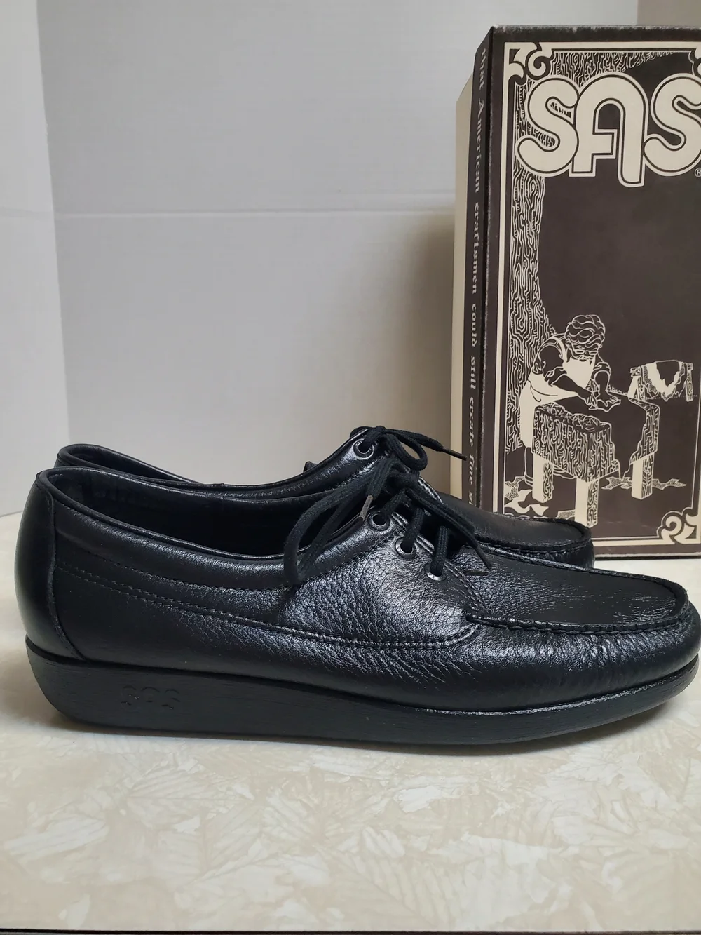 SAS Black Leather Amigo Walking Shoe USA
